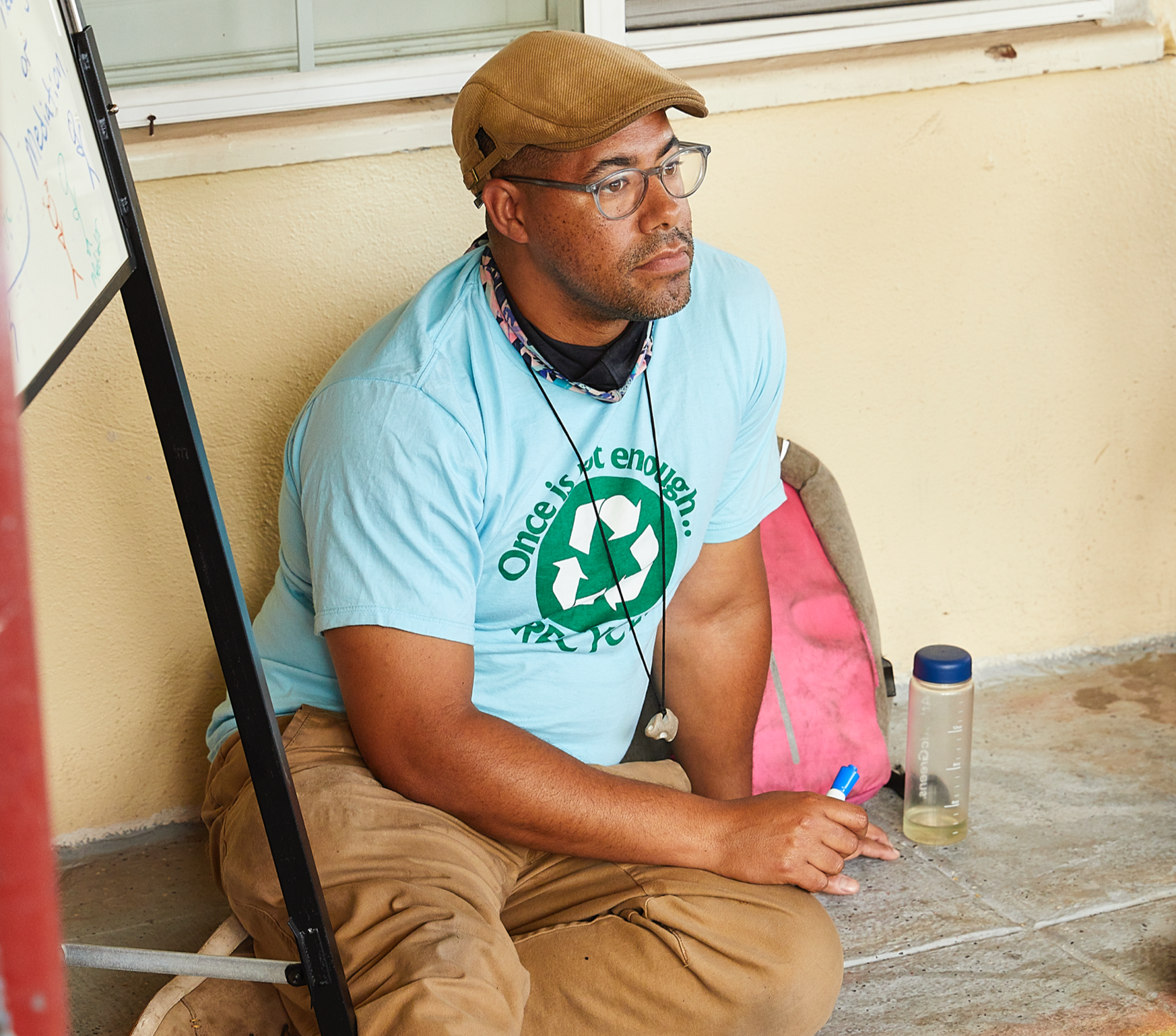 Photograph of Adam Garrett-Clark, who acts as a liaison between the residents and the City of Oakland